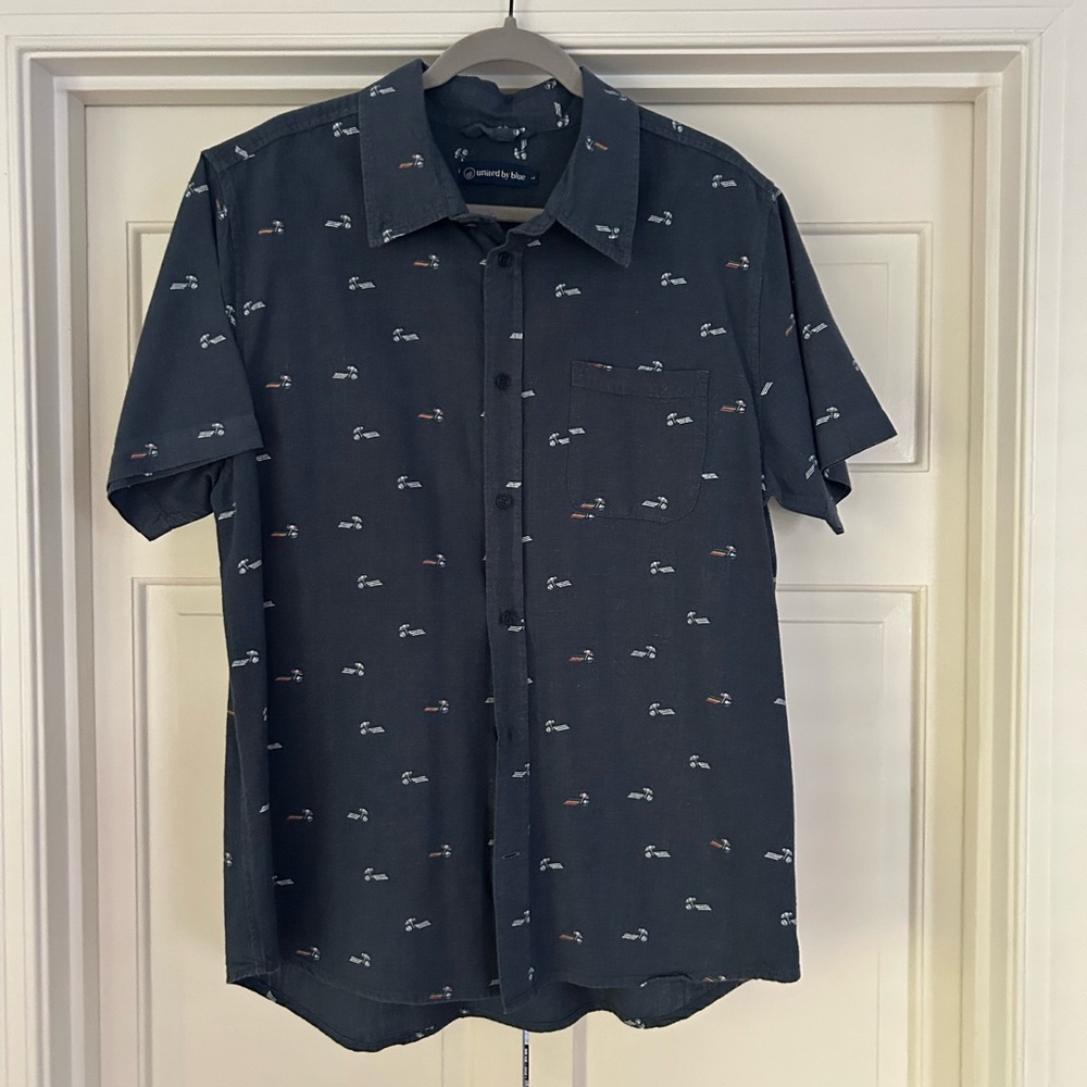 United by Blue Men’s Navy Blue Short Sleeve Hemp/Organic Cotton Shirt